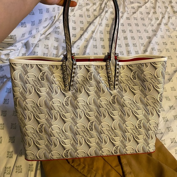 *****SOLD*****Christian Louboutin Small CABATA Spiked Studded Toile - Picture 11 of 14